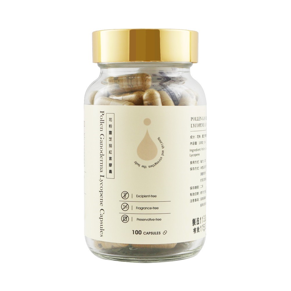 花粉靈芝茄紅素膠囊100粒-泉發蜂蜜